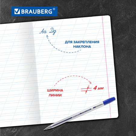 Тетради 12 л. КОМПЛЕКТ 20 шт. BRAUBERG "КЛАССИКА NEW", косая линия, обложка картон, ЗЕЛЕНАЯ, 880050 - Тетради 12-24 листов