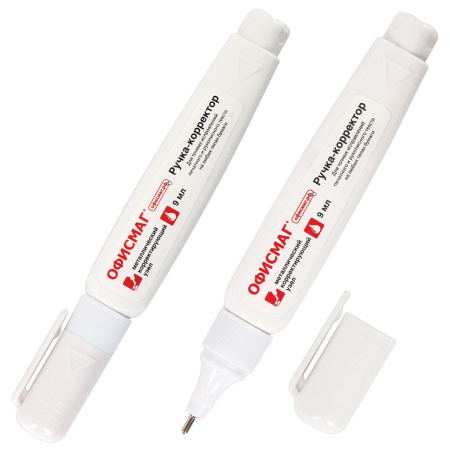 Ручка-корректор ОФИСМАГ, 9 мл, металлический наконечник, 225215 - Корректирующие ручки