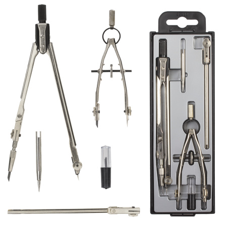 Готовальня 5 предметов, пластиковый пенал, GLOBUS, НЧ5-70-50 - Циркули и готовальни