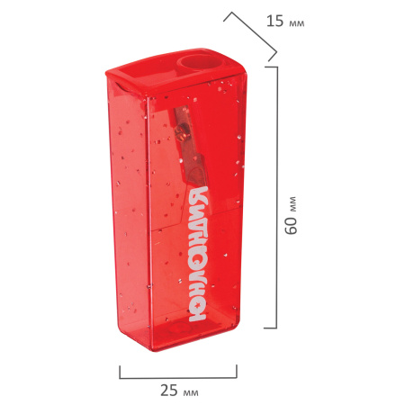 Точилка ЮНЛАНДИЯ "Космо", с контейнером, пластиковая, корпус ассорти, 228452 - Точилки ручные