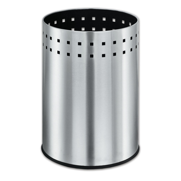 Корзина металлическая для мусора LAIMA "Bionic", 12 л, матовая, перфорированная, несгораемая, 232268 - Корзины для бумаг