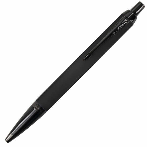 Ручка шариковая PARKER "IM Achromatic Black BT", черный матовый, нержавеющая сталь, синяя, 2127618 - Ручки шариковые подарочные