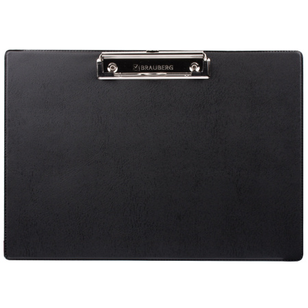 Доска-планшет ГОРИЗОНТАЛЬНАЯ (318х228 мм), А4, BRAUBERG "NUMBER ONE " с прижимом, картон/ПВХ, ЧЕРНАЯ, 232223 - Планшеты и клипборды