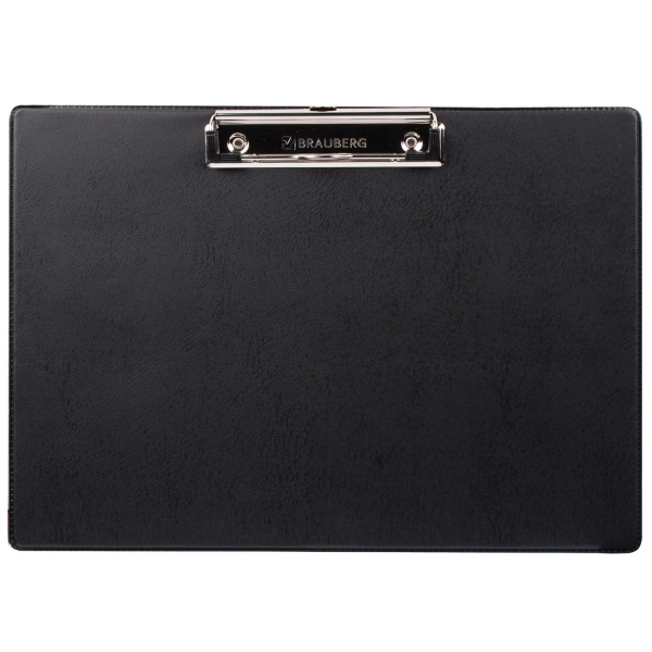 Доска-планшет ГОРИЗОНТАЛЬНАЯ (318х228 мм), А4, BRAUBERG "NUMBER ONE " с прижимом, картон/ПВХ, ЧЕРНАЯ, 232223 - Планшеты и клипборды