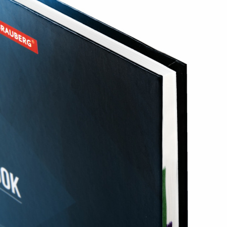 Блокнот БОЛЬШОЙ ФОРМАТ (215х295 мм) А4, 128 л., твердый, клетка, блок 4 цвета, BRAUBERG, "Бизнес", 111593 - Блокноты в книжном переплете