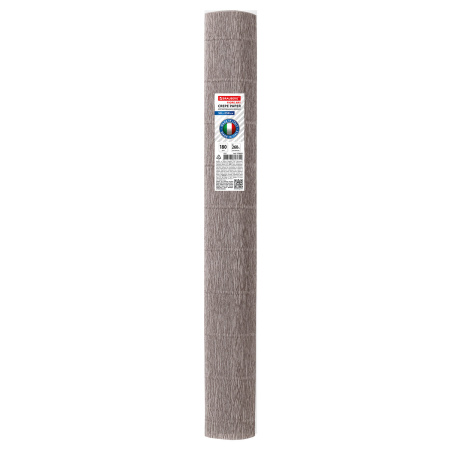 Бумага гофрированная/креповая (ИТАЛИЯ) 180 г/м2, 50х250 см, серая (604), BRAUBERG FIORE, 112655 - Цветная бумага