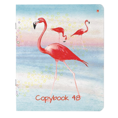 Тетрадь А5 48 л. АЛЬТ скоба, клетка, Soft Touch, фольга, "ФЛАМИНГО" (5 видов), 7-48-730 - Тетради 40-48 листов