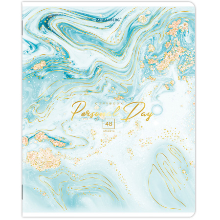 Тетради КОМПЛЕКТ 5 шт. А5, 48 л., BRAUBERG скоба, клетка, SoftTouch, фольга, "Marble", 404398 - Тетради 40-48 листов