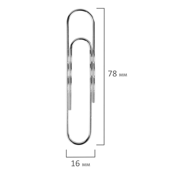 Скрепки большие 78 мм, STAFF, оцинкованные, гофрированные, 50 шт., в картонной коробке, 270449 - Скрепки канцелярские