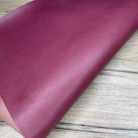 Переплетный кожзам (Италия) матовый, цвет бордовый, отрез 35*50 см