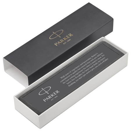 Ручка шариковая PARKER "Jotter XL", УТОЛЩЕННЫЙ корпус, черный матовый лак, детали из нержавеющей стали, синяя, 2068358 - Ручки шариковые подарочные