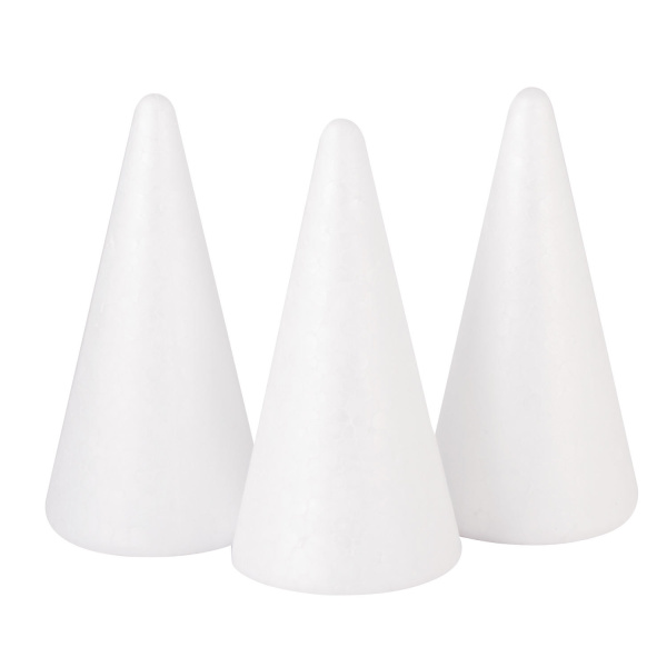 Пенопластовые заготовки для творчества "Конусы", 3 шт., 115 мм, ОСТРОВ СОКРОВИЩ, 661375 - Заготовки и основы для творчества