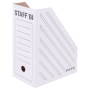 Лоток вертикальный для бумаг (260х320 мм), увеличенная ширина 150 мм, до 1400 листов, микрогофрокартон, STAFF, БЕЛЫЙ, 128884 - Накопители документов