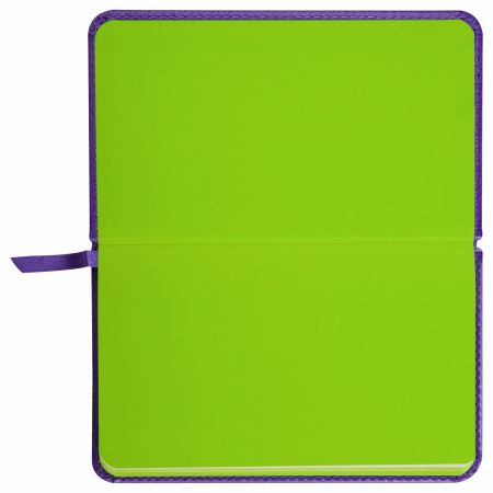 Еженедельник датированный 2024 МАЛЫЙ ФОРМАТ А6 95х155 мм, BRAUBERG "Rainbow", под кожу, сиреневый, 115046 - Еженедельники