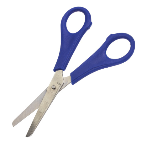 Ножницы ПИФАГОР, 135 мм, с линейкой, цвет ассорти, в картонной упаковке с европодвесом, 231163 - Ножницы детские