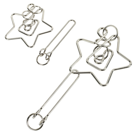 Головоломки металлические большие ЗОЛОТАЯ СКАЗКА, набор 6 штук, MEDIUM level, 664926 - Игрушки развивающие