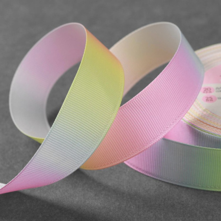 Декоративная репсовая лента "Радуга" ширина 2,5 см