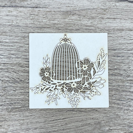 Чипборд "Клетка с цветами" толщина 1,55 мм