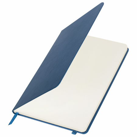 Блокнот А5 (148x218 мм), BRAUBERG "Metropolis Special", под кожу, 80 л., резинка, клетка, сапфировый, 113336 - Бизнес-блокноты и бизнес-тетради