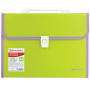 Папка-портфель пластиковая BRAUBERG "JOY", А4 (330х245х35 мм), 13 отделений, с окантовкой, салатовая, 227974 - Портфели пластиковые