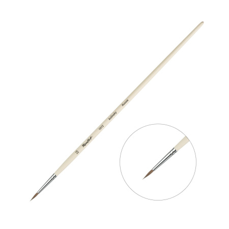 Кисть Roubloff колонок круглая № 2,5 ручка длинная серия 1012