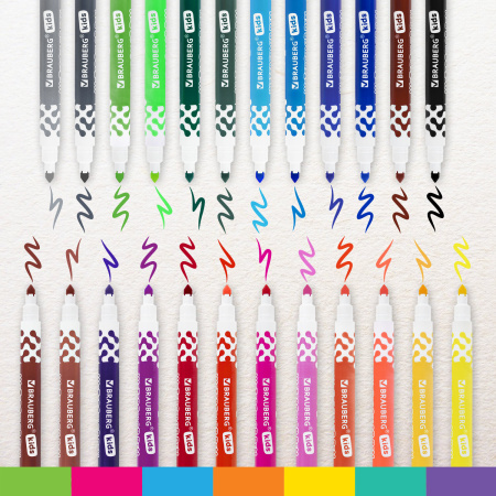 Фломастеры в портфельчике утолщенные 24 цвета, вентилируемый колпачок, BRAUBERG KIDS, 152186 - Фломастеры классические