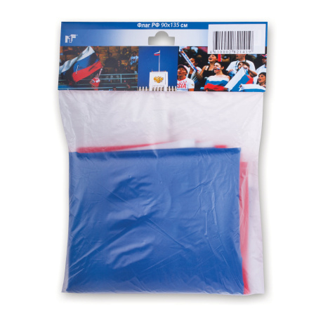 Флаг России, 90х135 см, карман под древко, упаковка с европодвесом, 550021 - Флаги и знамена