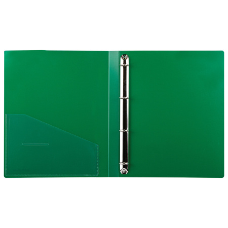 Папка на 4 кольцах, ширина 25 мм, BRAUBERG EXTRA, до 170 листов, ЗЕЛЕНАЯ, 0,7 мм, 270546 - Папки на кольцах