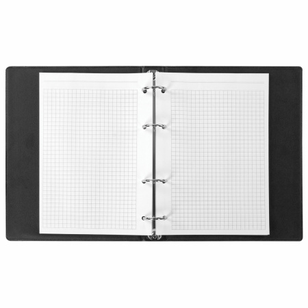 Тетрадь на кольцах А5 (180х220 мм), 80 листов, обложка ПВХ, клетка, BRAUBERG, черный, 403909 - Тетради на кольцах и сменные блоки к ним