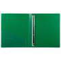 Папка на 4 кольцах, ширина 25 мм, BRAUBERG EXTRA, до 170 листов, ЗЕЛЕНАЯ, 0,7 мм, 270546 - Папки на кольцах