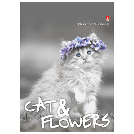 Блокнот А6, 40 л., гребень, ламинированный картон, клетка, Альт, "Котята", (5 видов), 3-40-028 - Блокноты