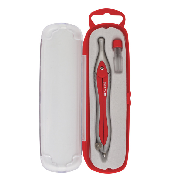 Готовальня BRAUBERG "Extra", 2 предмета (циркуль 125 мм, грифель), в пенале, 210684 - Циркули и готовальни