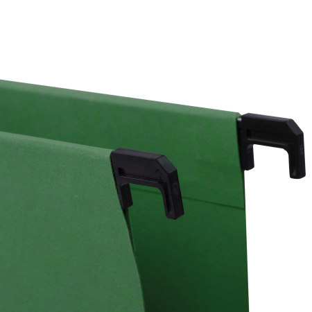 Подвесные папки А4/Foolscap (406х245 мм), до 80 листов, КОМПЛЕКТ 10 шт., зеленые, картон, BRAUBERG (Италия), 231795 - Подвесные папки Foolscap