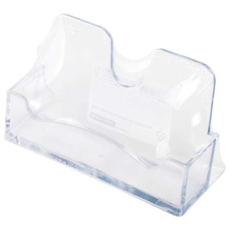 Подставка для визиток настольная BRAUBERG CLASSIC 40х100х55 мм, на 50 визиток, прозрачная, 238103, ВТ01 - Подставки для визиток