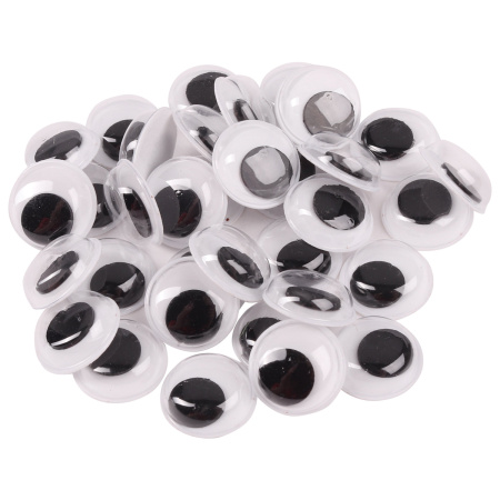 Глазки для творчества самоклеящиеся, вращающиеся, черно-белые, 7 мм, 30 шт., ОСТРОВ СОКРОВИЩ, 661308 - Глазки для творчества