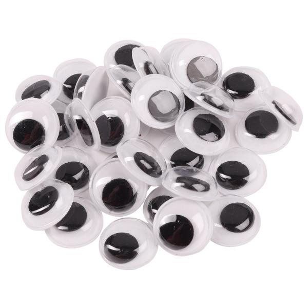 Глазки для творчества самоклеящиеся, вращающиеся, черно-белые, 7 мм, 30 шт., ОСТРОВ СОКРОВИЩ, 661308 - Глазки для творчества