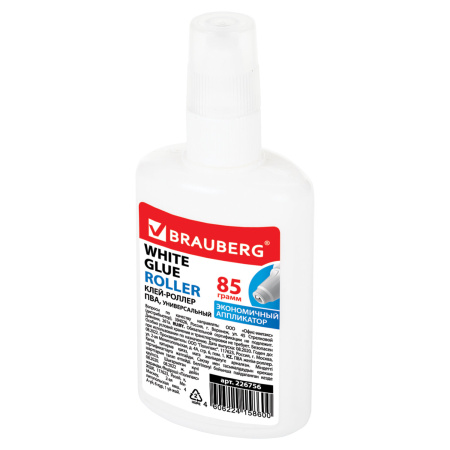 Клей-роллер ПВА BRAUBERG (картон, бумага, дерево, ткань, керамика), 85 г, 226756 - Клей ПВА