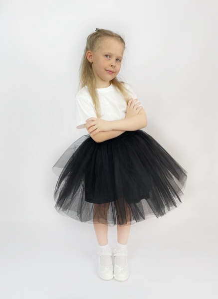 Юбка нарядная из фатина черная - Юбки