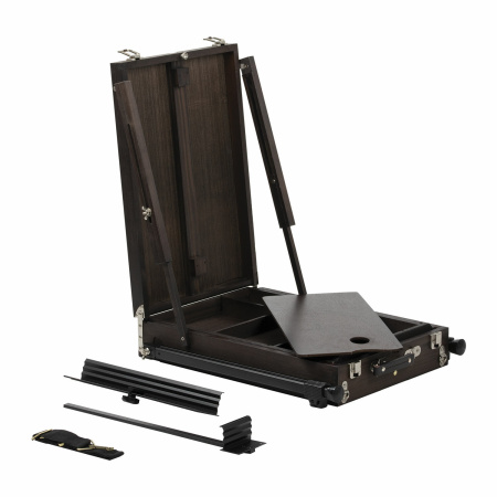 Этюдник-мольберт BRAUBERG ART PREMIERE, алюминиевые ножки, холст до 82 см, кофейный, 191757 - Этюдники