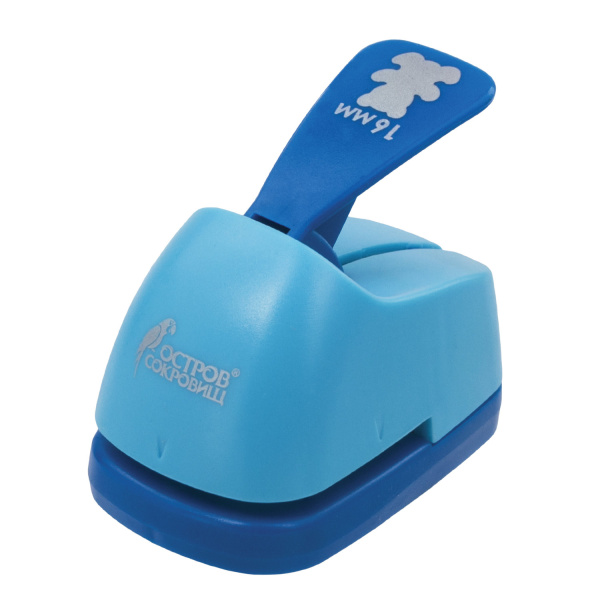 Дырокол фигурный "Мишка", диаметр вырезной фигуры 16 мм, ОСТРОВ СОКРОВИЩ, 227159 - Дыроколы фигурные для творчества