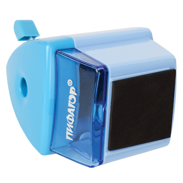 Точилка механическая ПИФАГОР "Домик гнома", металлический механизм, корпус голубой, 270425 - Точилки механические