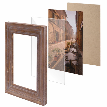 Рамка из мангового дерева BRAUBERG LOFT EL CLASICO, фото 13х18 см, акриловый экран, 19х24 см, 391286 - Рамки для дипломов, сертификатов, грамот, фотографий