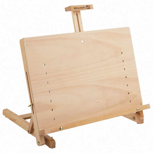 Мольберт настольный BRAUBERG ART CLASSIC, регулируемый верхний держатель, 50х37х39 см, бук, 191756 - Мольберты