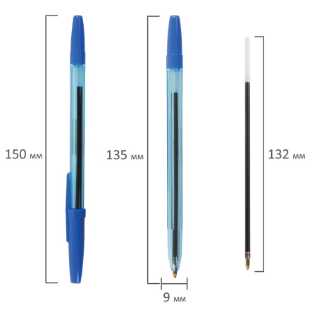 Ручки шариковые STAFF "Basic BP-175", НАБОР 4 шт., АССОРТИ, узел 1 мм, линия письма 0,7 мм, 142961 - Ручки шариковые неавтоматические