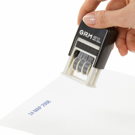 Датер-мини месяц буквами, оттиск 20х3,8 мм синий, GRM 4810, 124131000 - Датеры