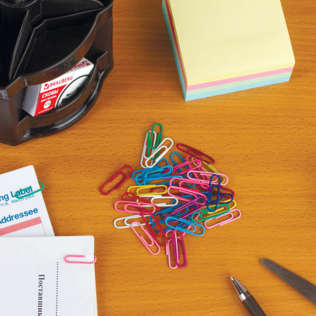 Набор BRAUBERG, скрепки цветные 28 мм/100 шт., кнопки канцелярские 100 шт., силовые кнопки 50 шт., 229675 - Наборы канцелярских мелочей