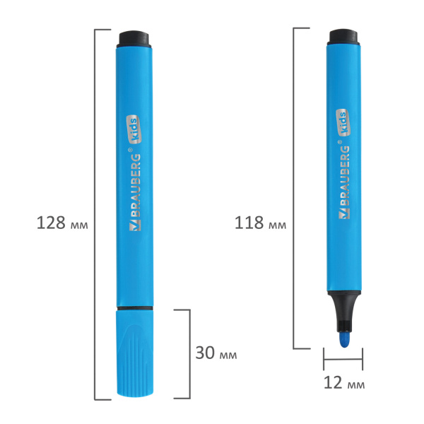 Фломастеры в пластиковом кейсе трехгранные утолщенные УЛЬТРАСМЫВАЕМЫЕ, BRAUBERG KIDS, 24 цвета, 152192 - Фломастеры классические