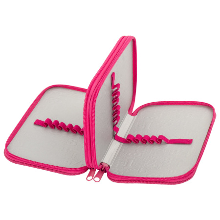 Пенал ЮНЛАНДИЯ, 2 отделения, ламинированный картон, 19х11 см, "Neon unicorn", 270172 - Пеналы каркасные