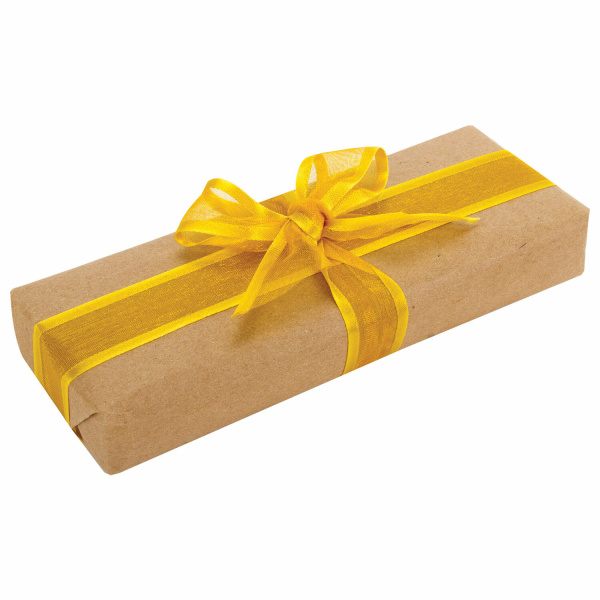 Лента органза с оторочкой ширина 25 мм, длина 23 м, золотистая, BRAUBERG, 591548 - Ленты для декора, рукоделия и упаковки подарков