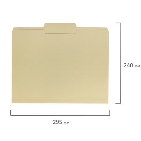 Папки-разделители картотечные А4, КОМПЛЕКТ 30 шт., 295х240 мм, бежевые, STAFF, 270938 - Папки-разделители для подвесных картотек